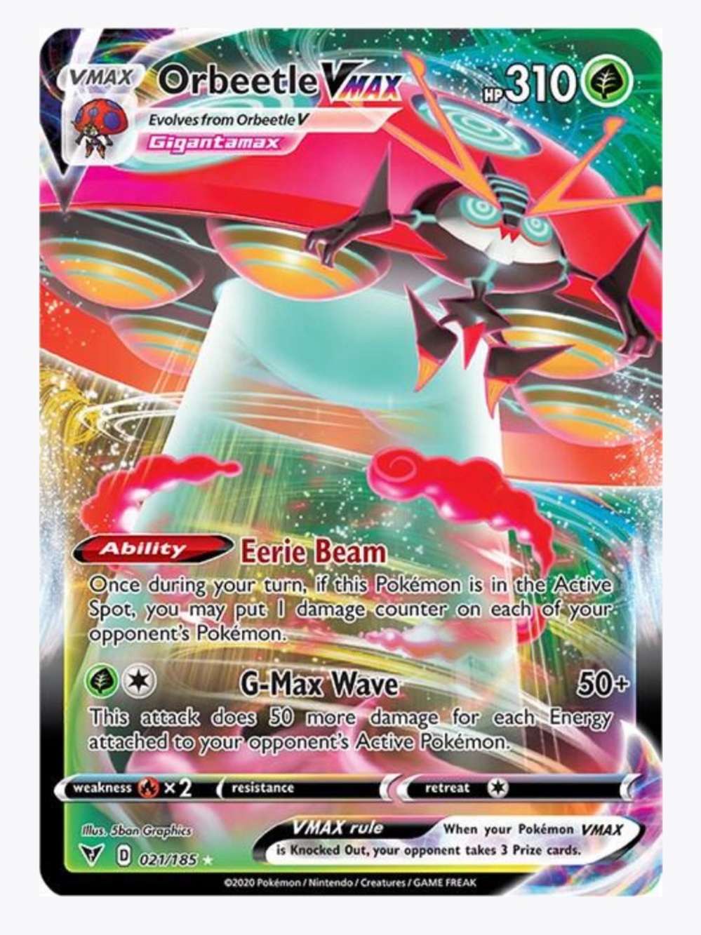 Orbeetle VMAX SWSH04: Vivid Voltage Pokemon Trading Card